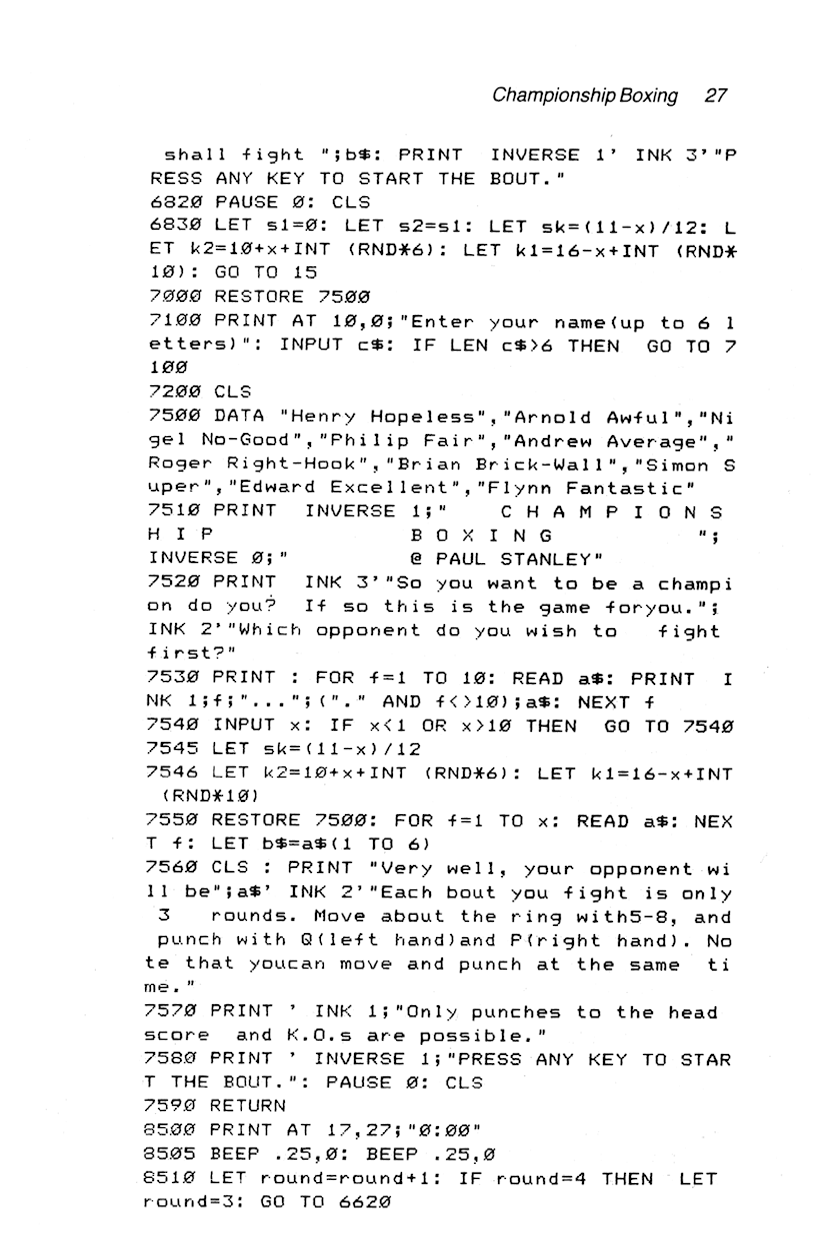 60 Programs For The Sinclair ZX Spectrum - Page 27