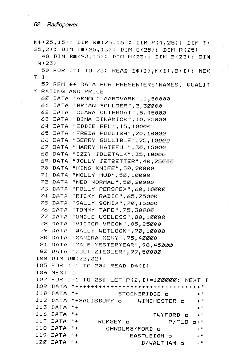 60 Programs For The Sinclair ZX Spectrum - Page 62