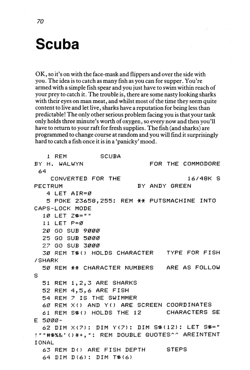 60 Programs For The Sinclair ZX Spectrum - Page 70