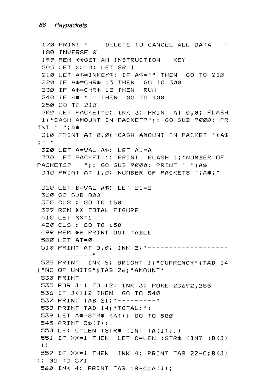 60 Programs For The Sinclair ZX Spectrum - Page 88