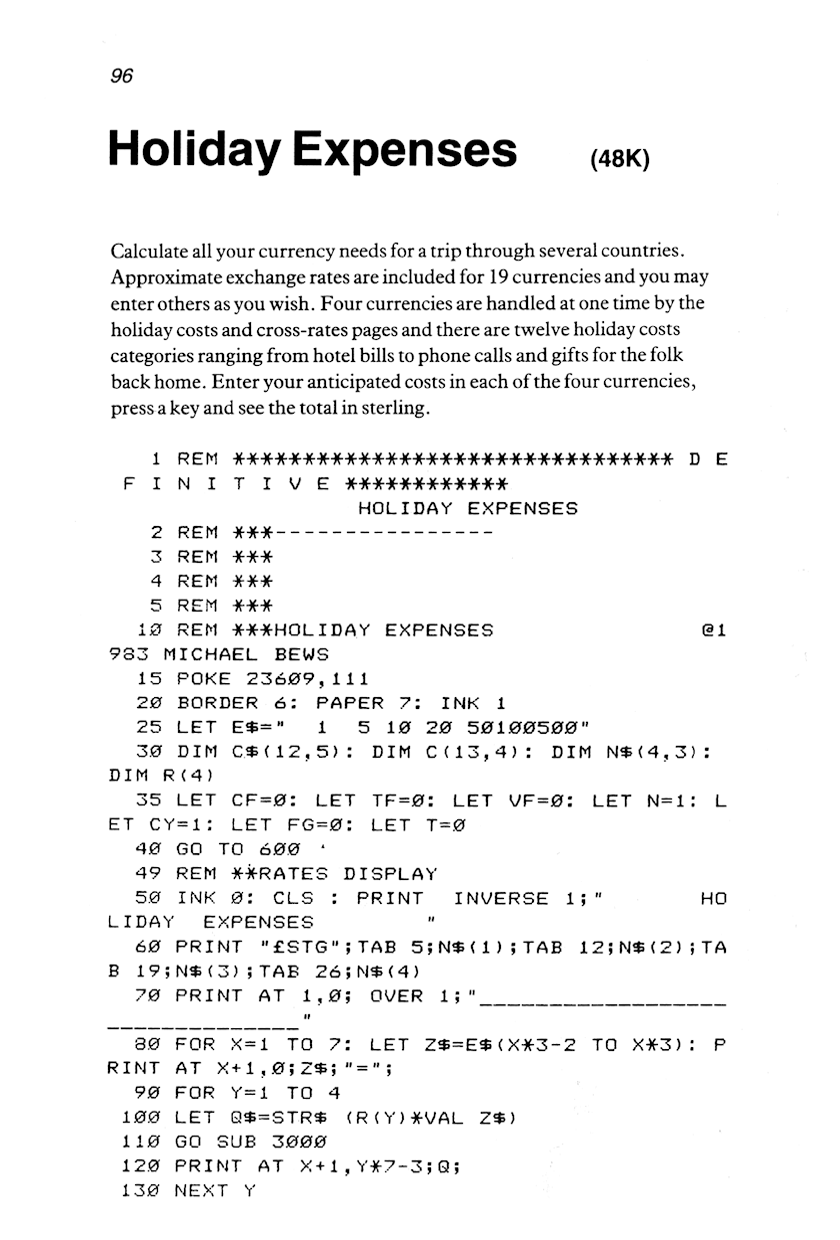 60 Programs For The Sinclair ZX Spectrum - Page 96