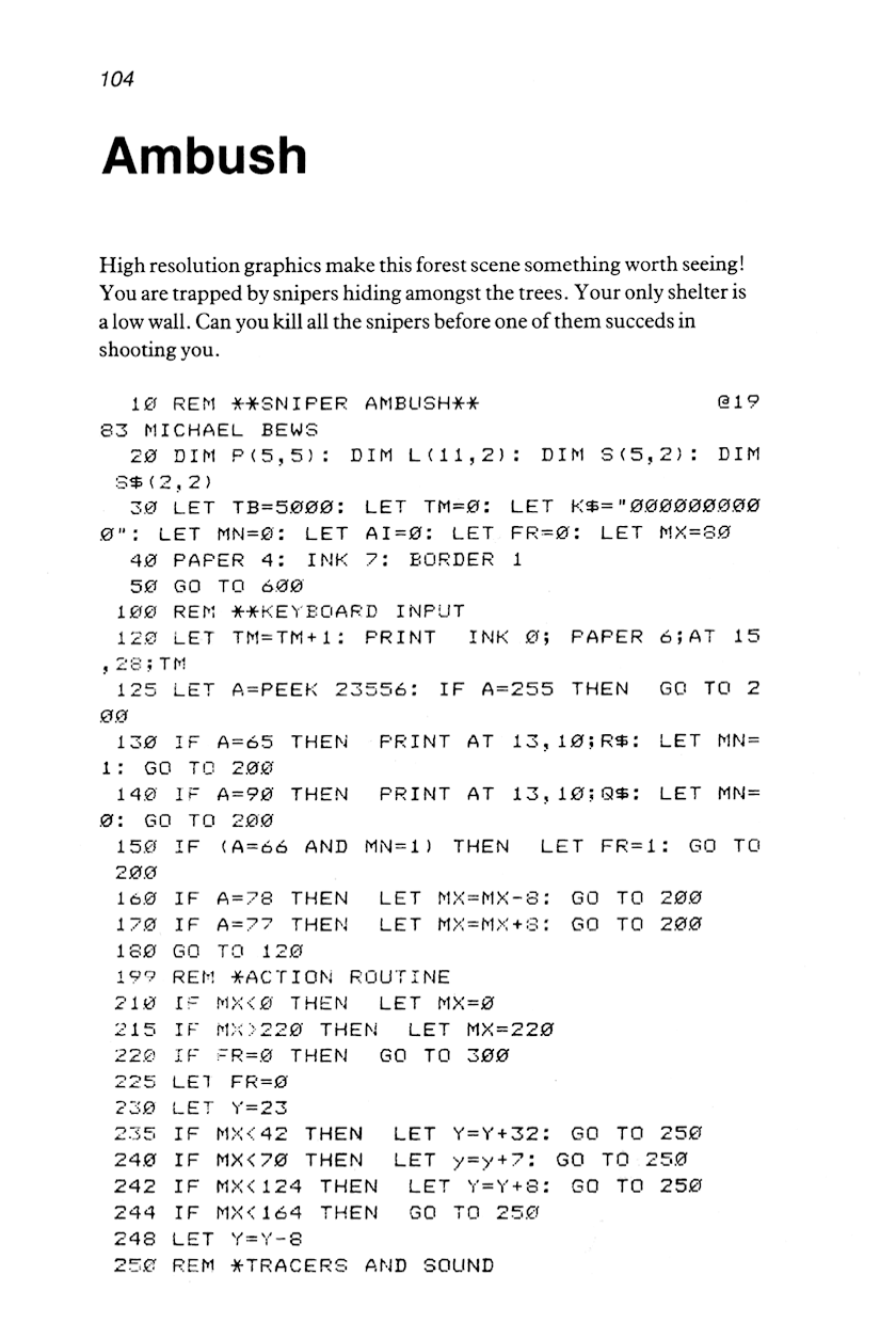 60 Programs For The Sinclair ZX Spectrum - Page 104