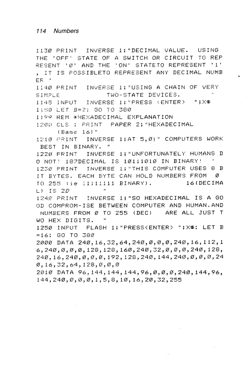 60 Programs For The Sinclair ZX Spectrum - Page 114
