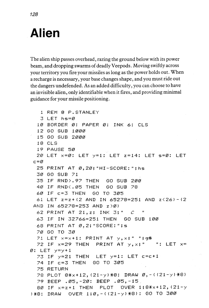 60 Programs For The Sinclair ZX Spectrum - Page 128