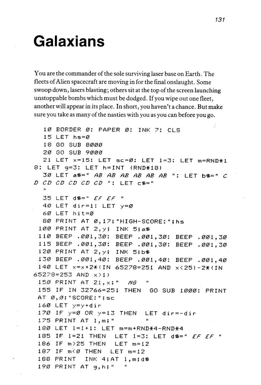 60 Programs For The Sinclair ZX Spectrum - Page 131