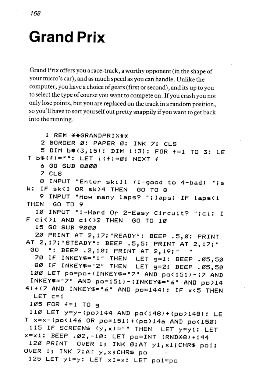 60 Programs For The Sinclair ZX Spectrum - Page 168