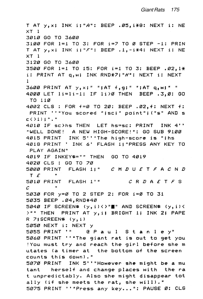 60 Programs For The Sinclair ZX Spectrum - Page 175