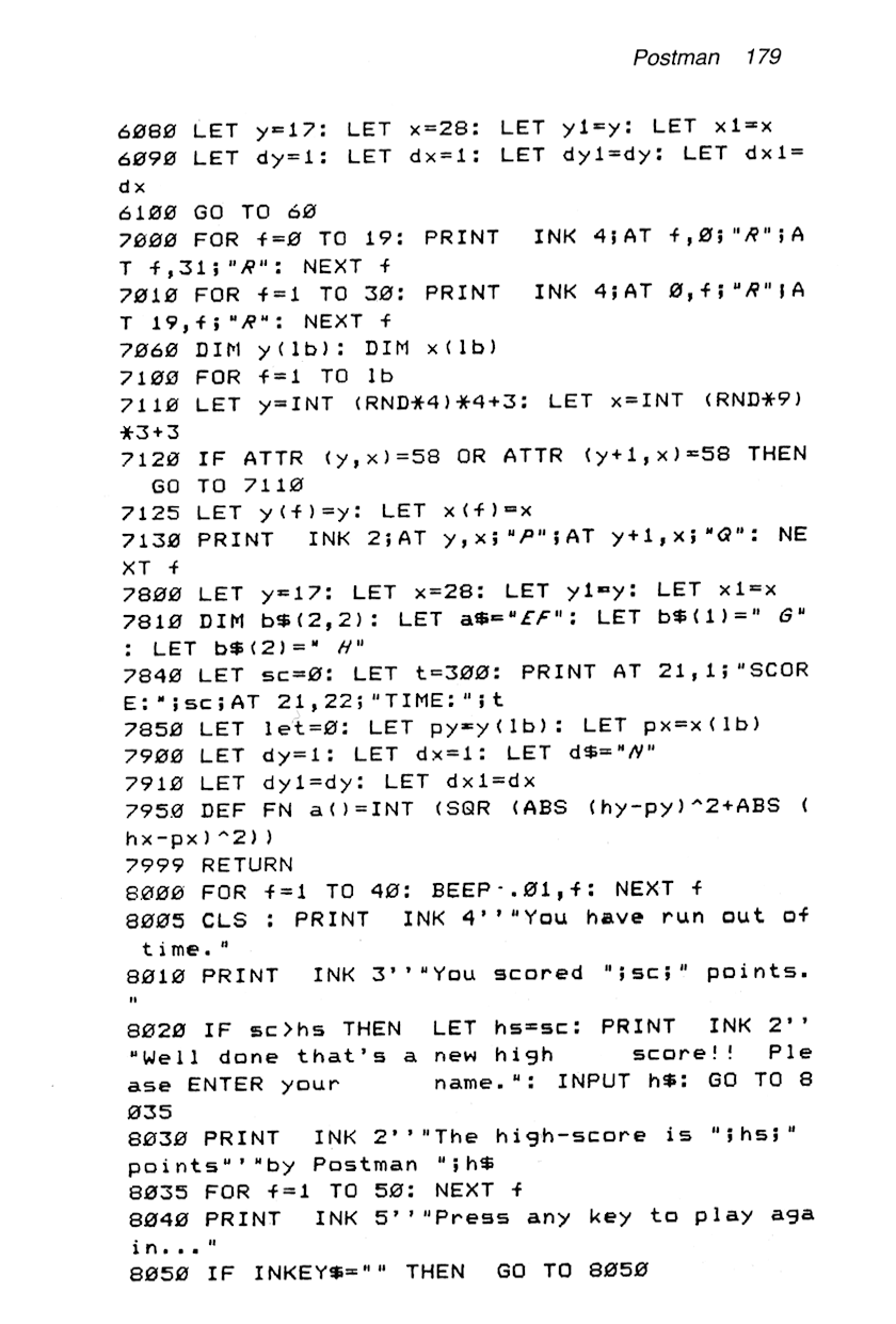 60 Programs For The Sinclair ZX Spectrum - Page 179
