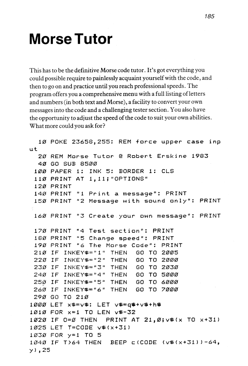 60 Programs For The Sinclair ZX Spectrum - Page 185
