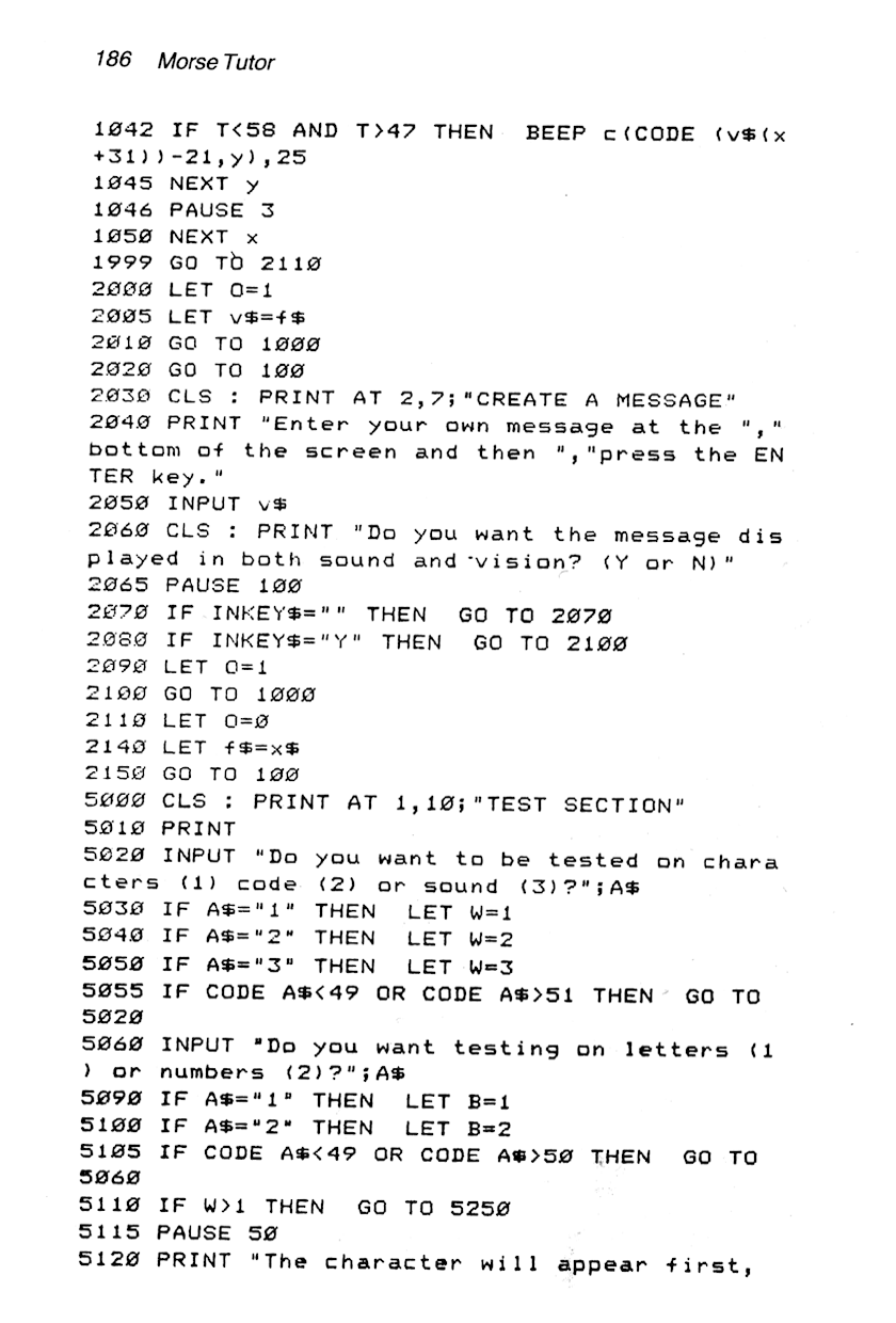 60 Programs For The Sinclair ZX Spectrum - Page 186