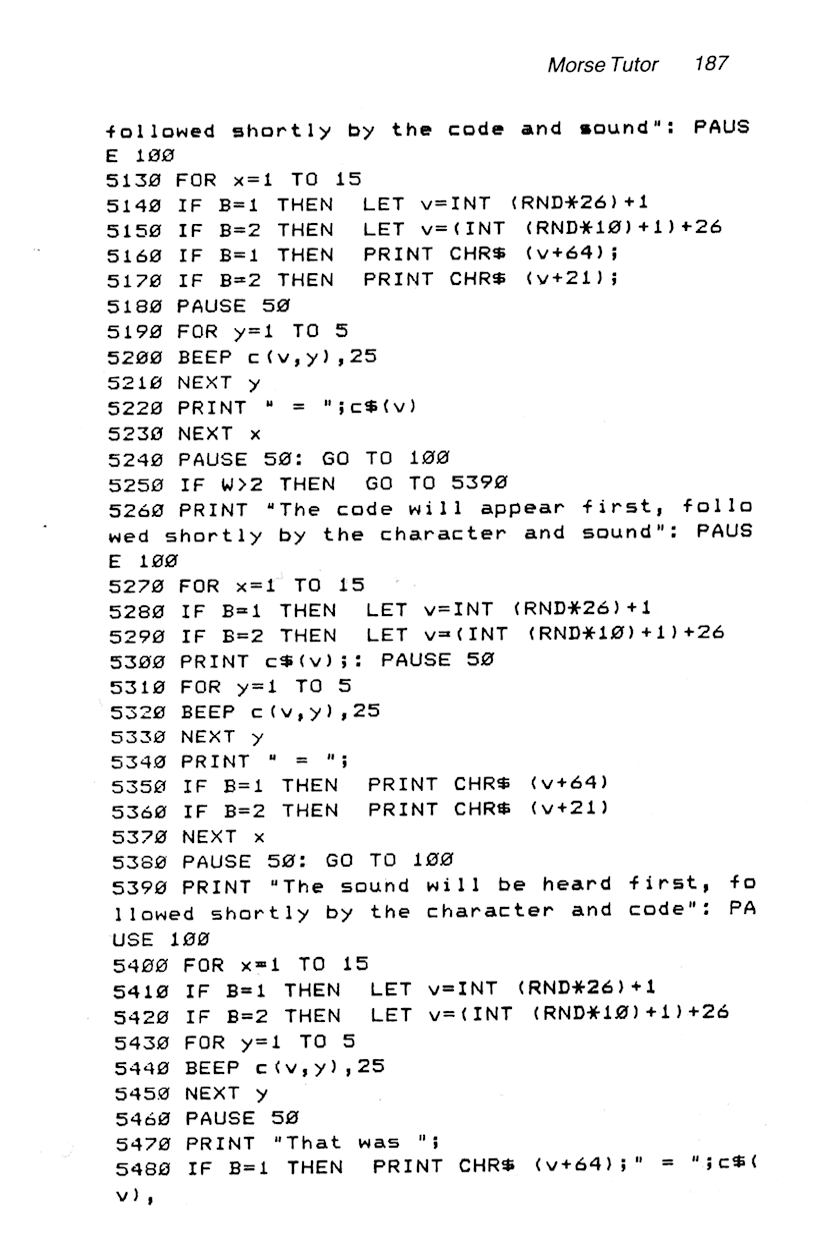 60 Programs For The Sinclair ZX Spectrum - Page 187