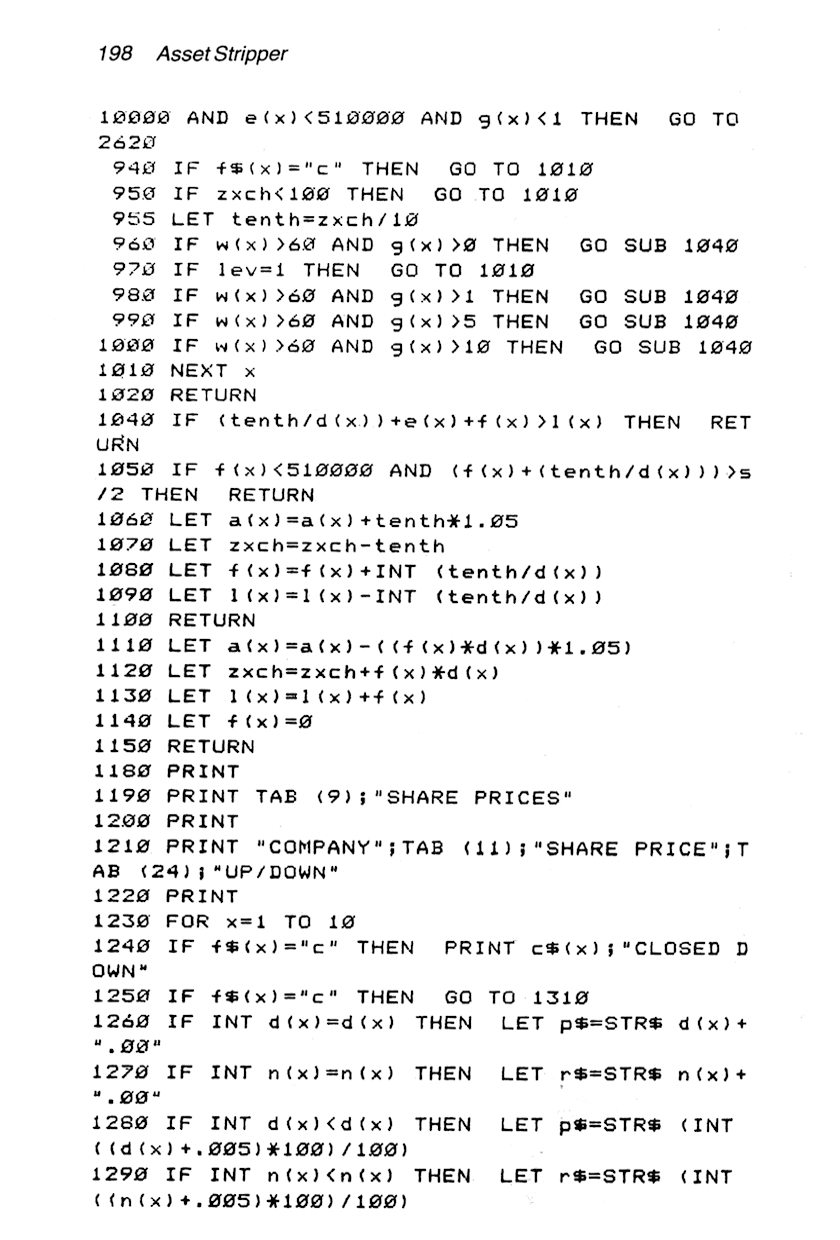 60 Programs For The Sinclair ZX Spectrum - Page 198