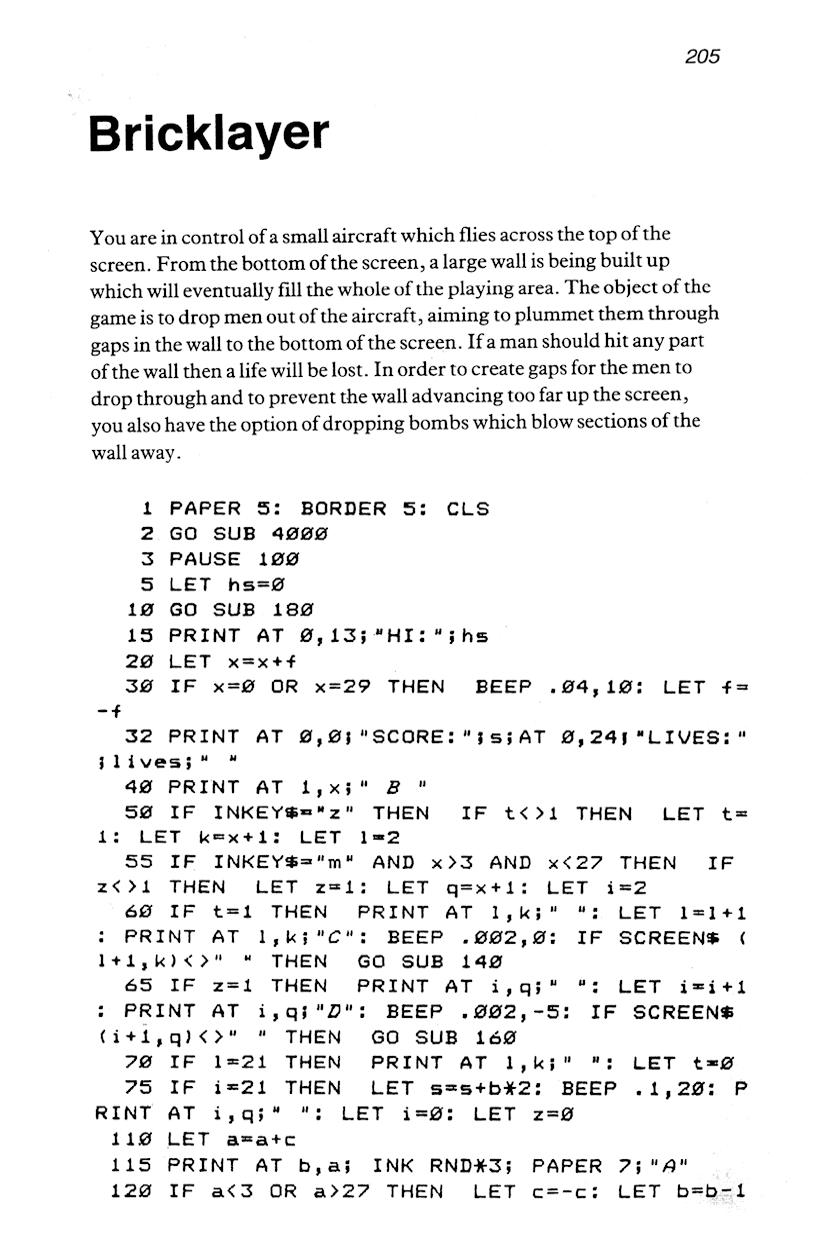 60 Programs For The Sinclair ZX Spectrum - Page 205