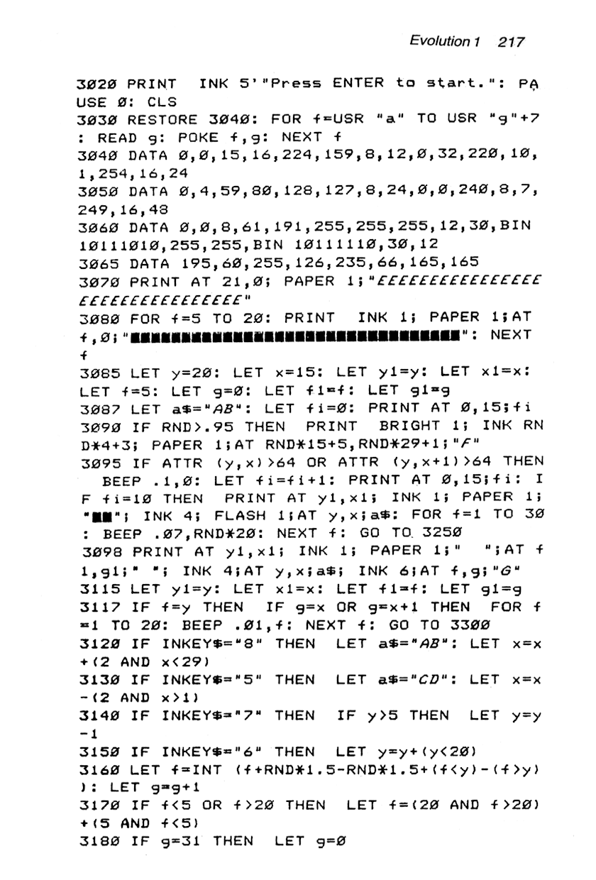 60 Programs For The Sinclair ZX Spectrum - Page 217