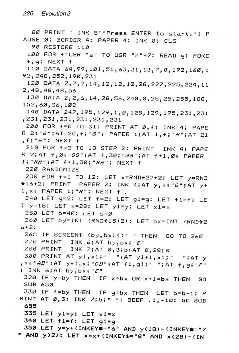 60 Programs For The Sinclair ZX Spectrum - Page 220