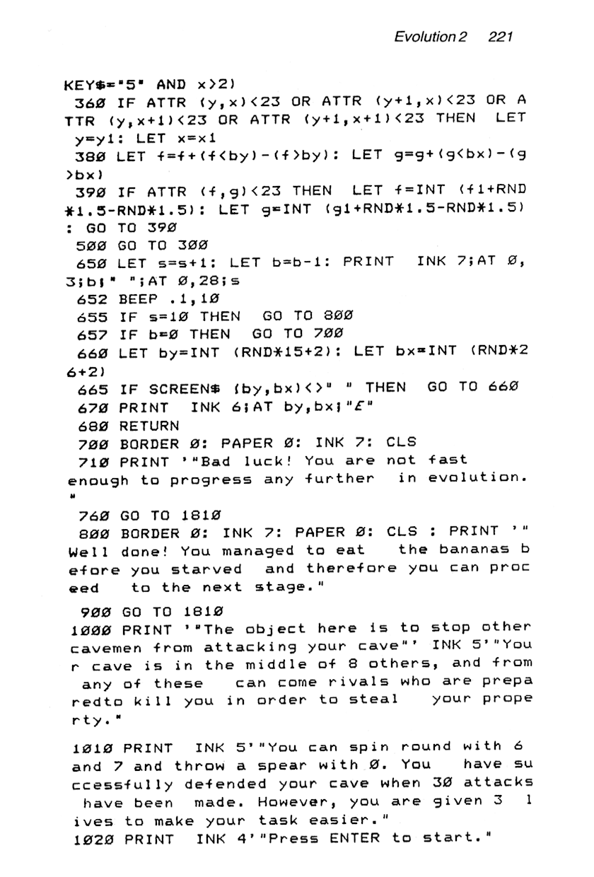 60 Programs For The Sinclair ZX Spectrum - Page 221