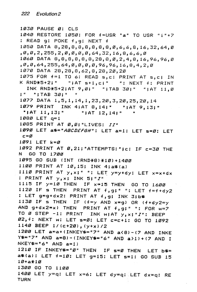 60 Programs For The Sinclair ZX Spectrum - Page 222