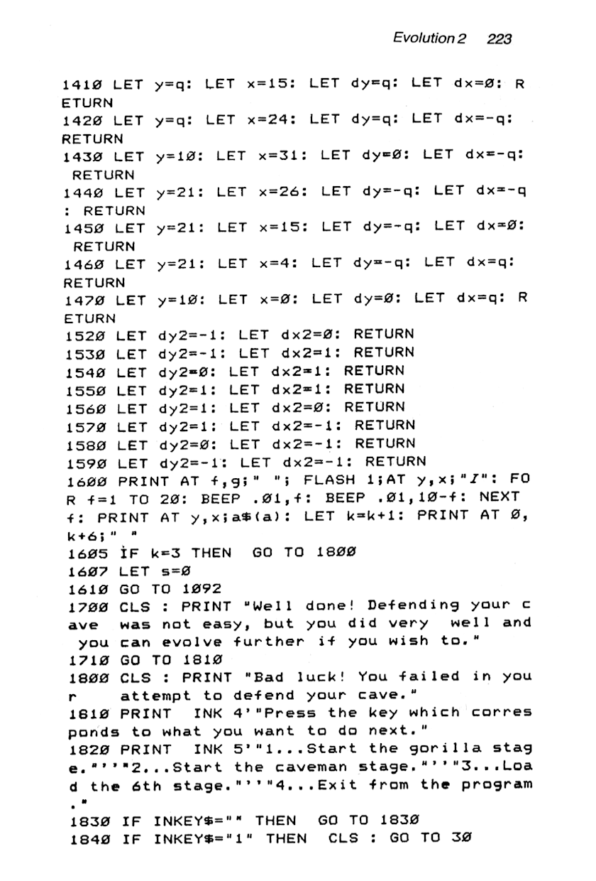 60 Programs For The Sinclair ZX Spectrum - Page 223