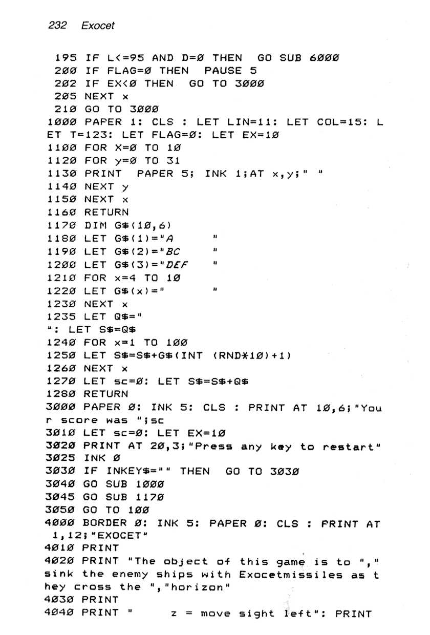60 Programs For The Sinclair ZX Spectrum - Page 232