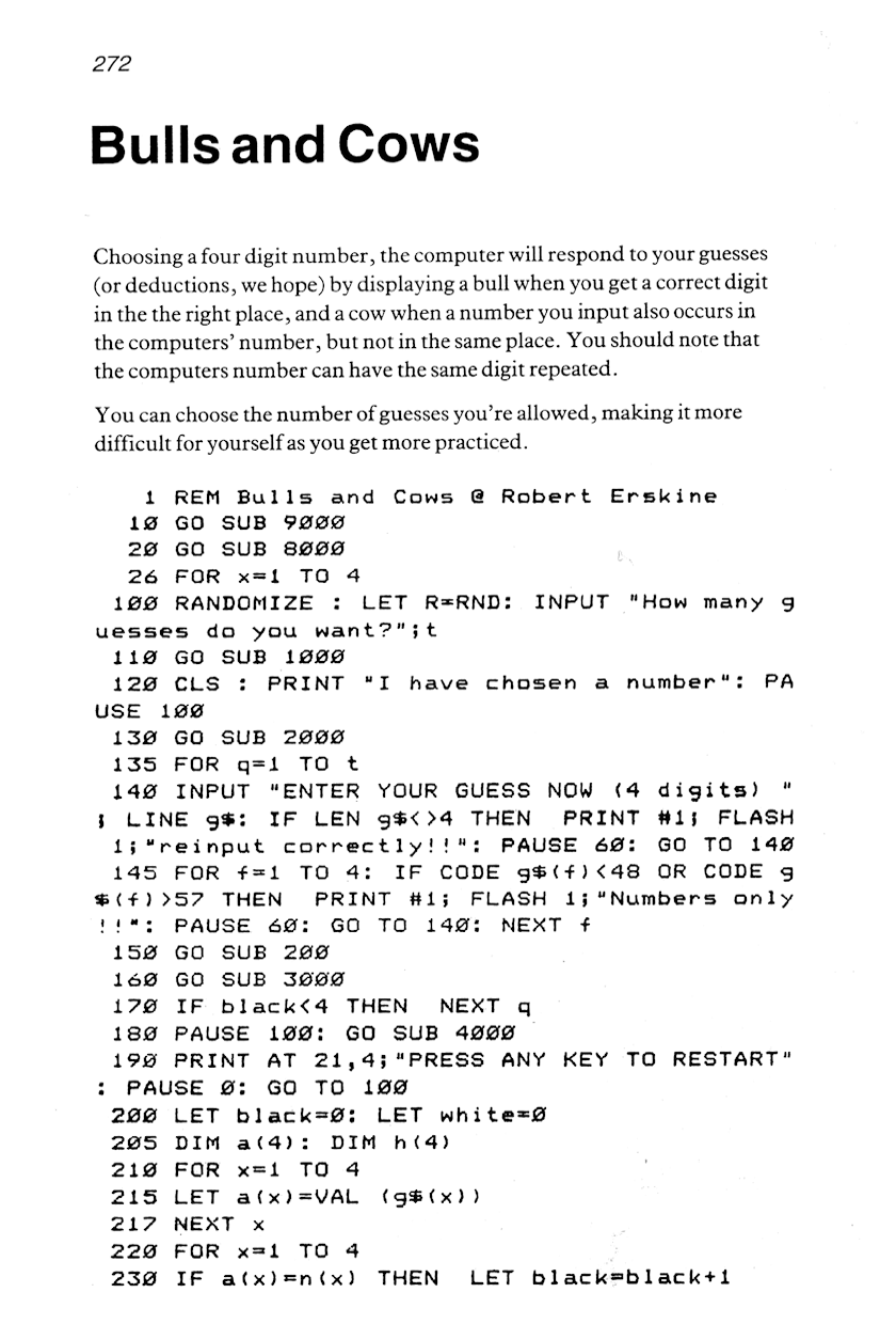60 Programs For The Sinclair ZX Spectrum - Page 272