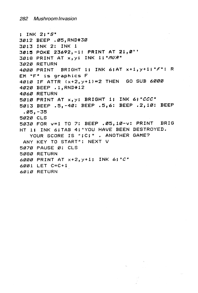 60 Programs For The Sinclair ZX Spectrum - Page 282