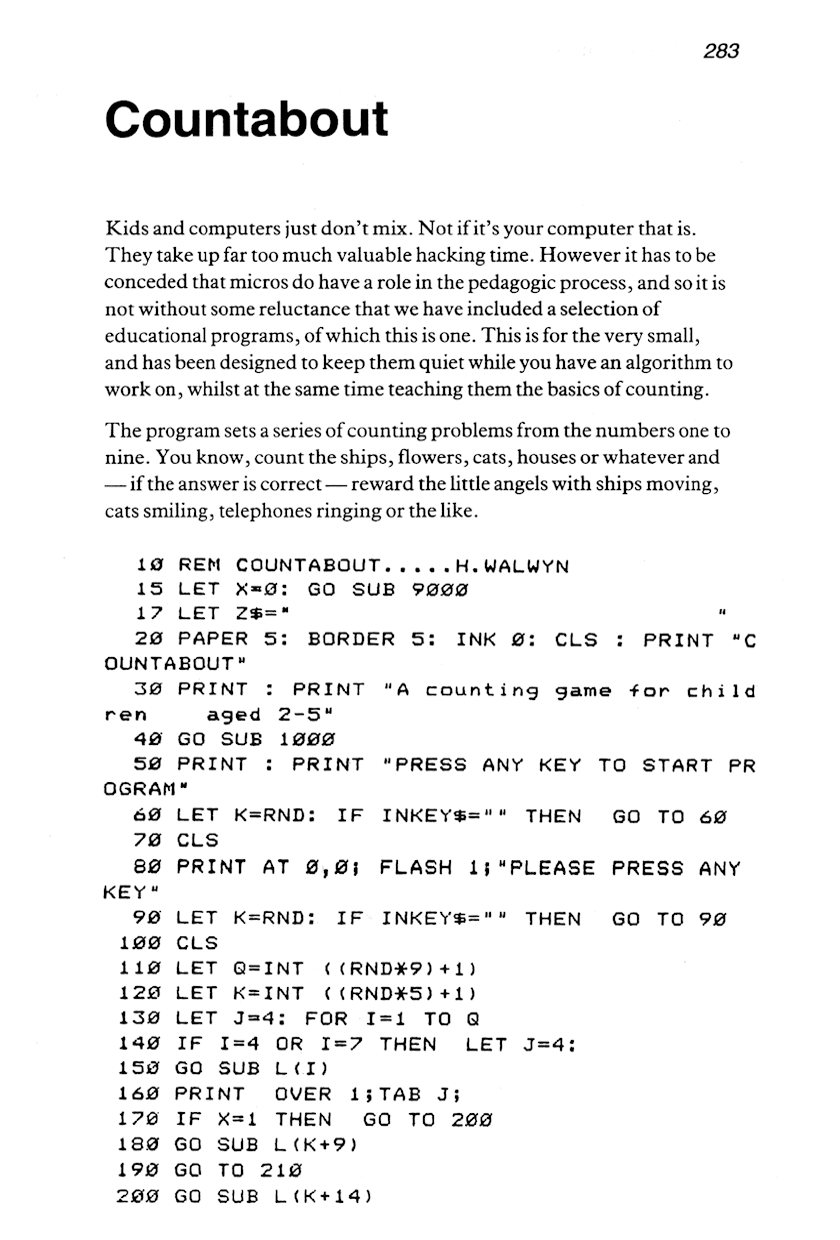60 Programs For The Sinclair ZX Spectrum - Page 283