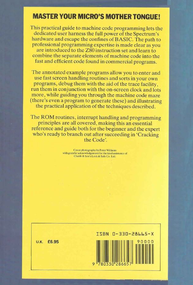 Cracking The Code on the Sinclair ZX Spectrum - Back Cover