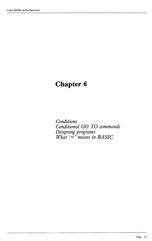 Learn BASIC on the Spectrum - Chapter 6.1