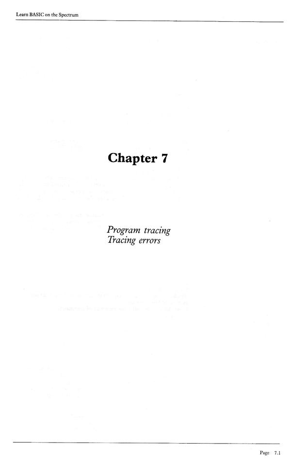 Learn BASIC on the Spectrum - Chapter 7.1