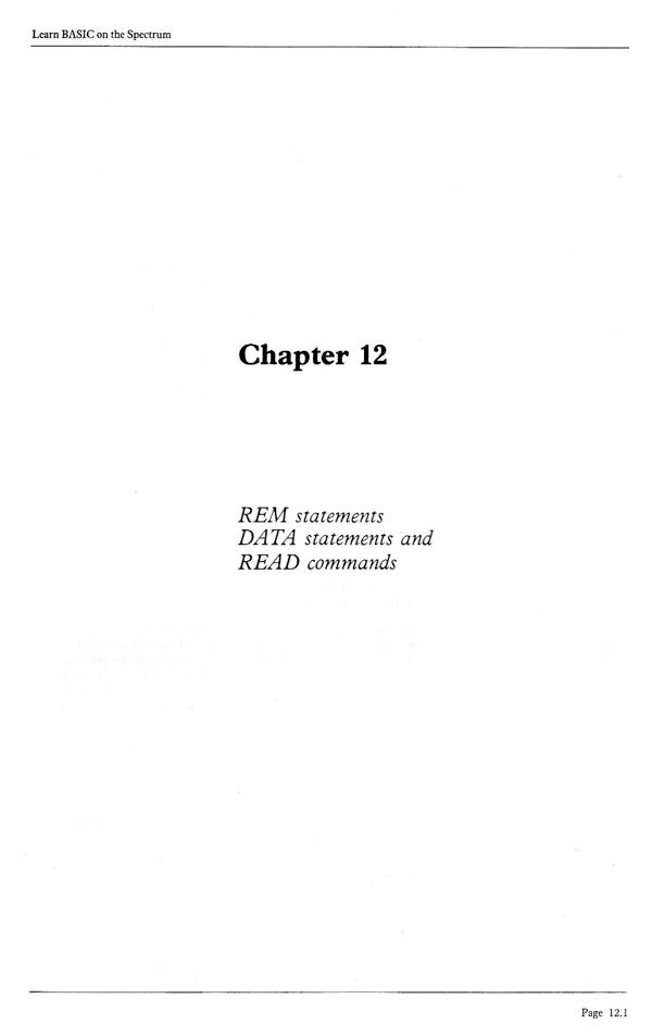 Learn BASIC on the Spectrum - Chapter 12.1