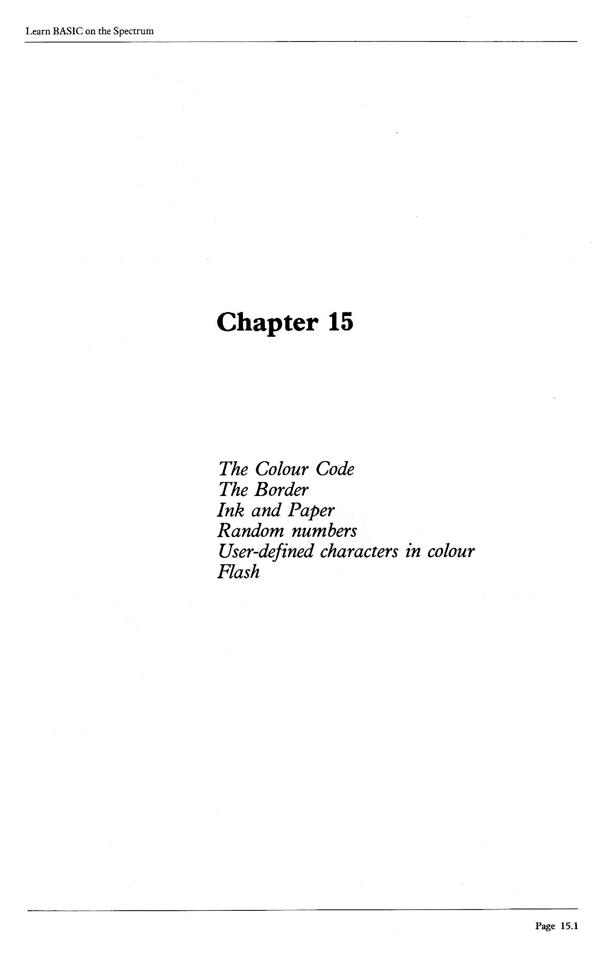 Learn BASIC on the Spectrum - Chapter 15.1