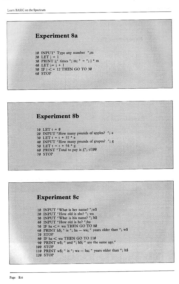 Learn BASIC on the Spectrum - Appendix B.6
