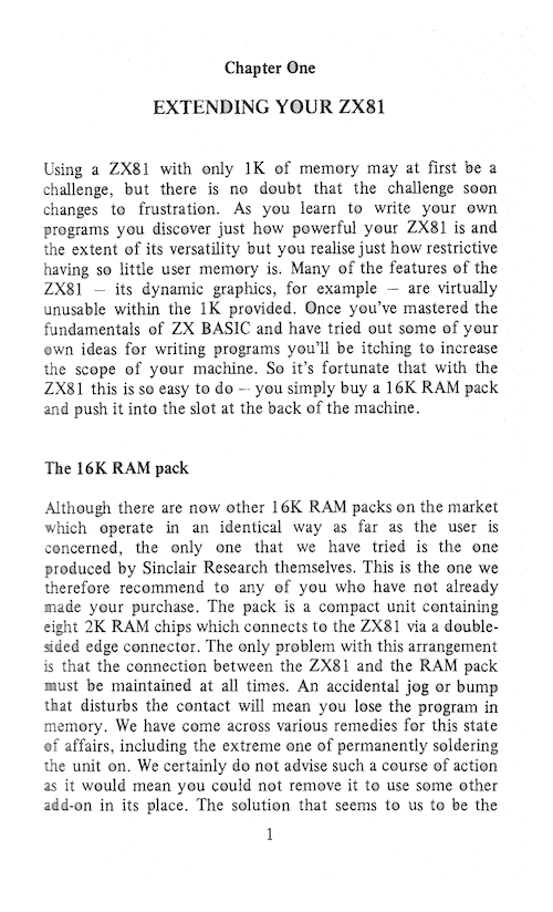 The Art of Programming the 16K ZX81 - Page 1
