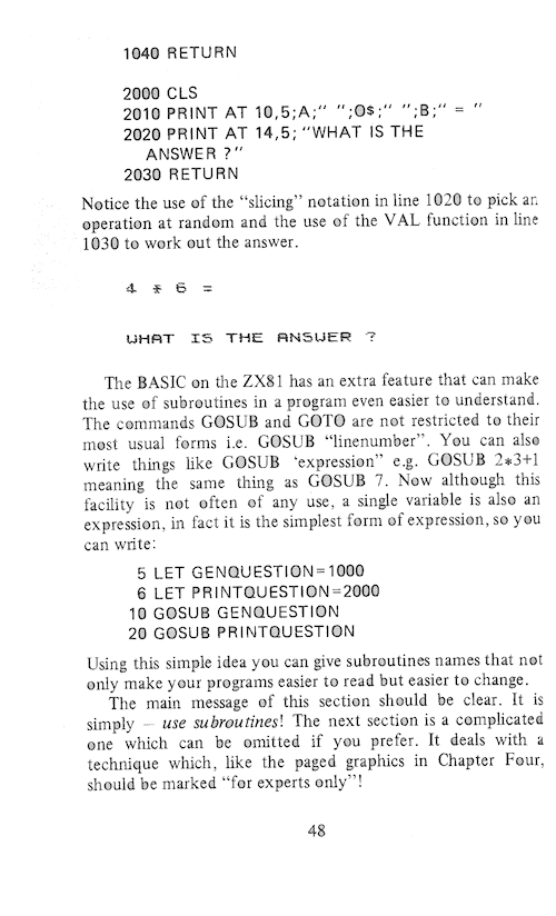 The Art of Programming the 16K ZX81 - Page 48