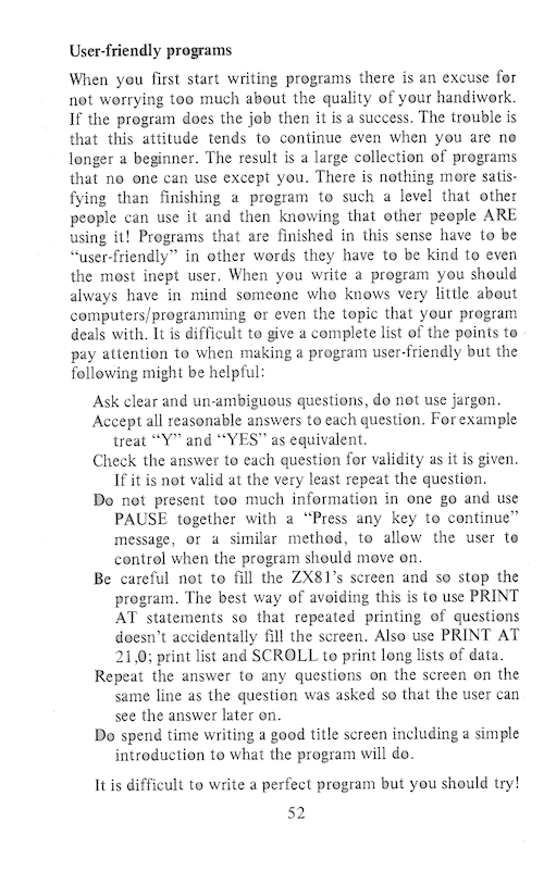 The Art of Programming the 16K ZX81 - Page 52