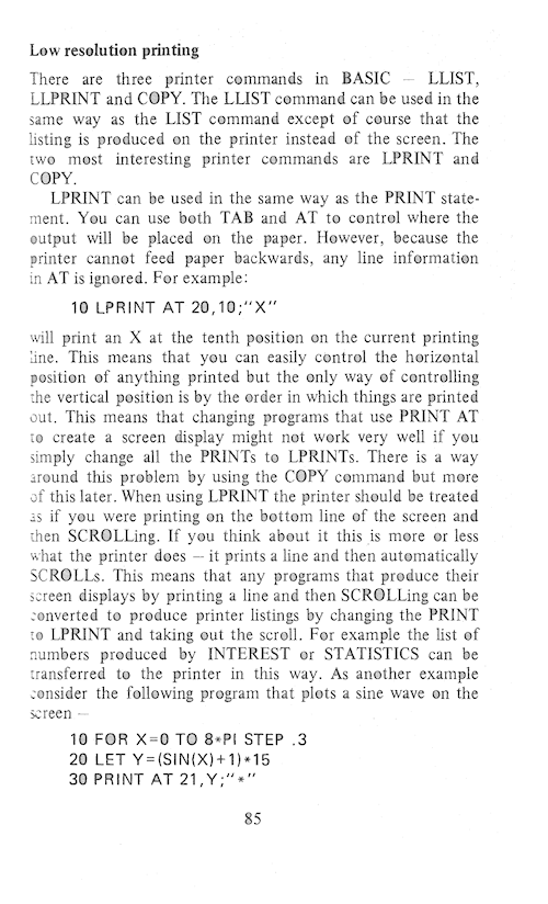 The Art of Programming the 16K ZX81 - Page 85