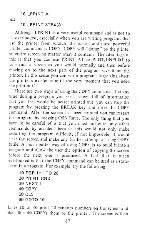 The Art of Programming the 16K ZX81 - Page 87
