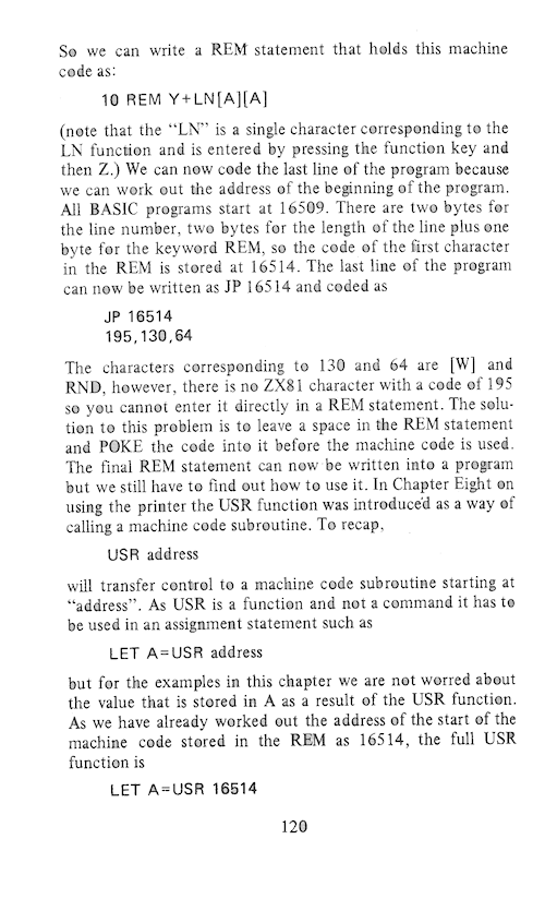 The Art of Programming the 16K ZX81 - Page 120