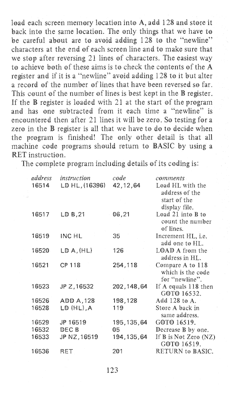 The Art of Programming the 16K ZX81 - Page 123