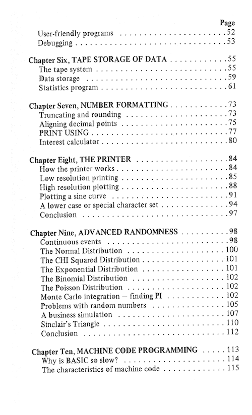The Art of Programming the 16K ZX81 - Contents 2