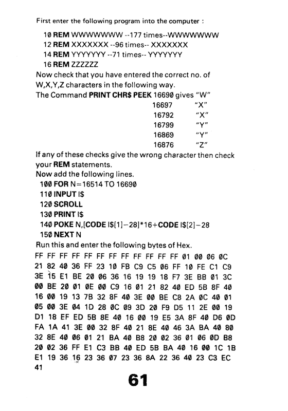 30 Programs For The ZX81 - Page 61